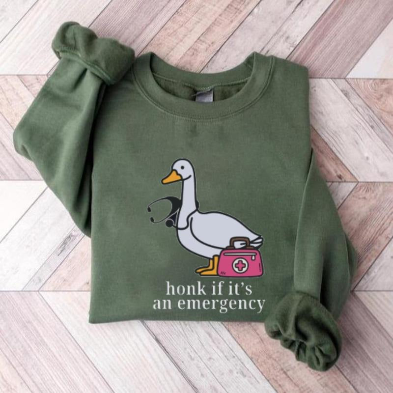 Silly Goose Registered Nurse Sweatshirt, RN Crewneck Sweater, Emergency Department Nurse Hoodie, RN ER Shirt, Nursing...