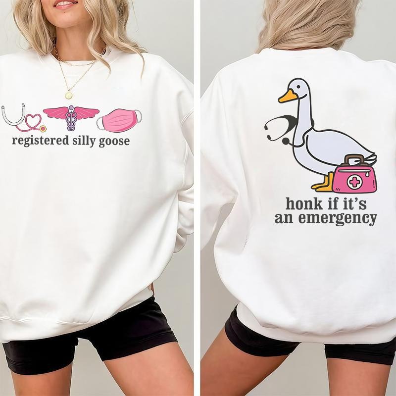 Silly Goose Registered Nurse Sweatshirt, RN Crewneck Sweater, RN ER Sweatshirt, Nursing Student Gift, Silly Goose Shirt,...