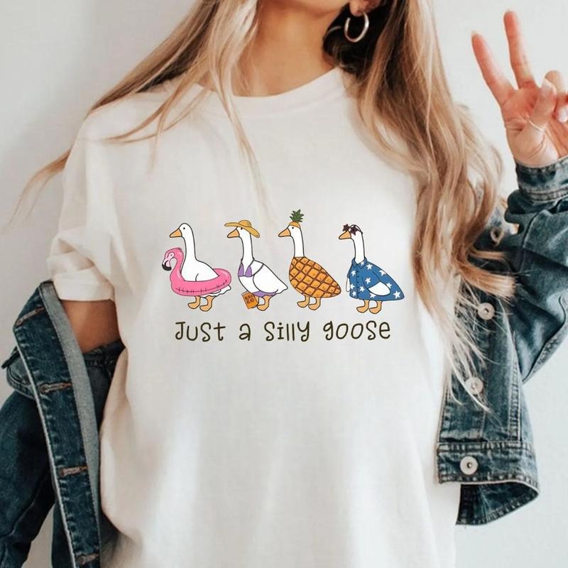 Silly Goose Summer Shirt, Silly Goose Shirt, Just A Silly Goose Beach Shirt, Funny Summer Design, Summer Vibes, Summer...