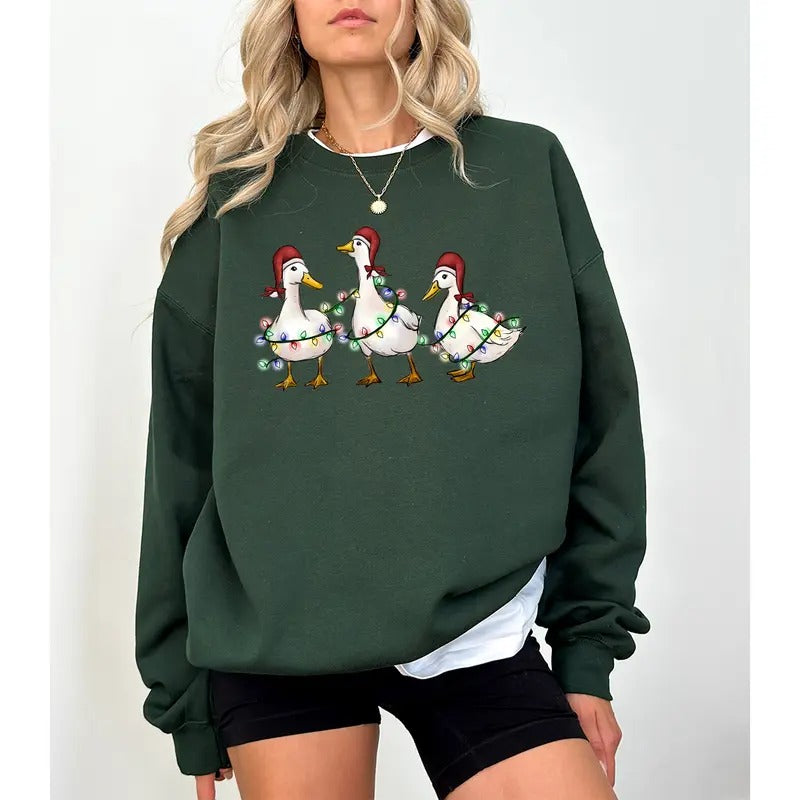 Silly Goose Sweatshirt, Duck Christmas Sweatshirt, Christmas Goose Shirt, Goose Shirt, Funny Animals Christmas...
