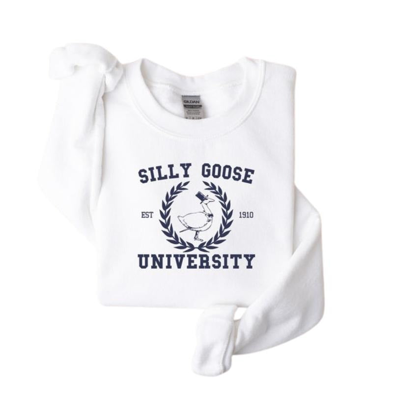 Silly Goose University Crewneck Sweatshirt, Goose Meme Shirt, Unisex University Shirt, Funny Men's Women's Sweater,...