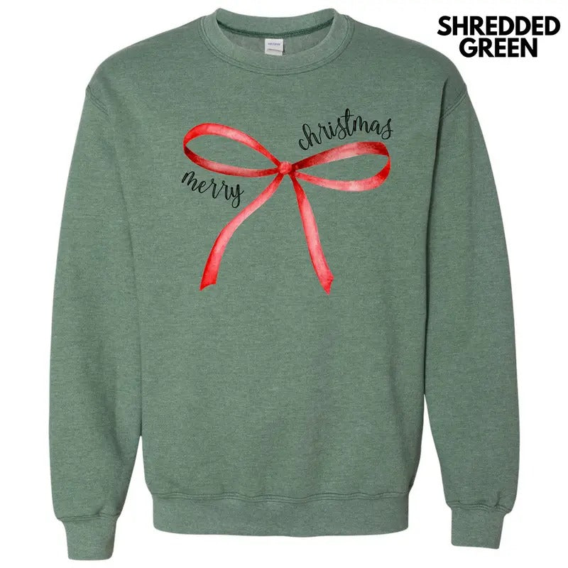 Simple Christmas Bow Sweatshirt 'NLB' T-Shirts, Hoodie | HypeDripTees.com