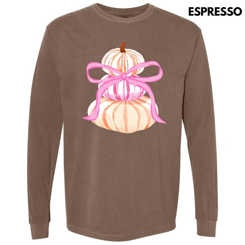 Simple Pumpkin Trio Long Sleeve Comfort Colors T-Shirt 'NLB' Hoodie, Sweatshirt | HypeDripTees.com