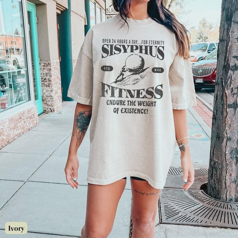Sisyphus Gym Pump Cover Shirt, Greek Mythology Vintage Workout Shirt Lifting Tee, Weightlifting T-shirt  Personal Trainer...