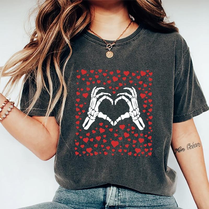 Skeleton Hand Heart Shirt, Valentines Day Shirt, Skeleton Hand Tee, Skeleton Heart Shirt, Graphic Shirt for Valentine,...