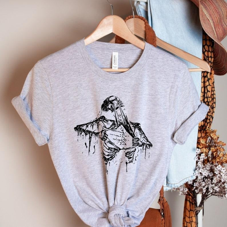 Skeleton Ripping Rib Cage Vintage 90s Graphic T-Shirt, Rib Cage Shirt, Retro Skeleton Tee, 90s Skull Shirt, Y2k Skull...