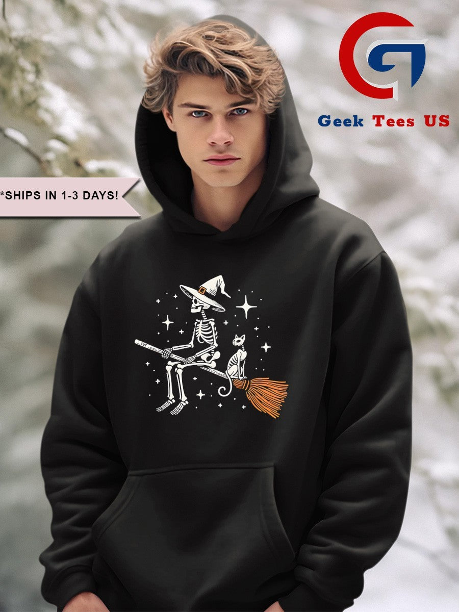 Skeleton and Black Cat Subtle FDT Halloween shirt