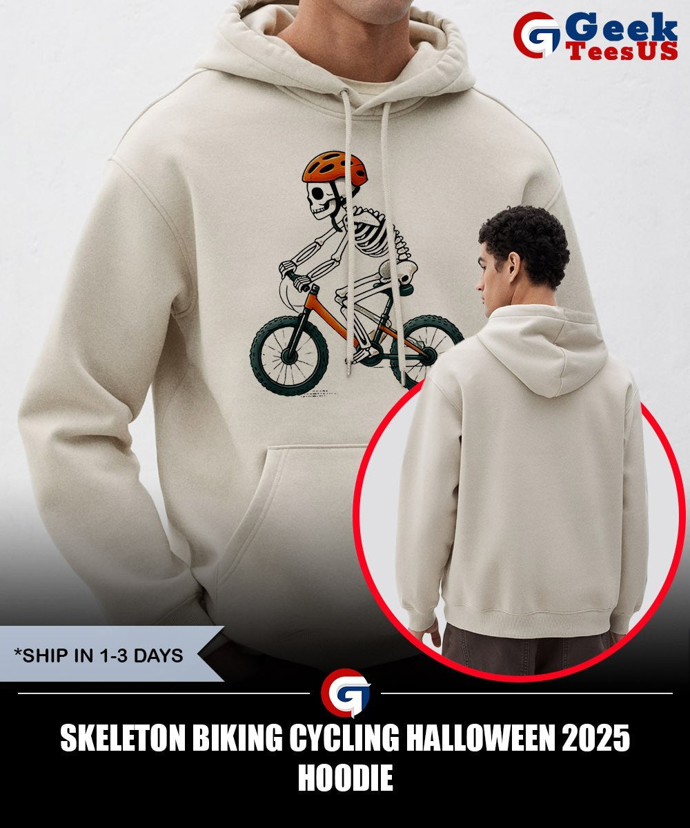 Skeleton biking cycling Halloween 2025 shirt
