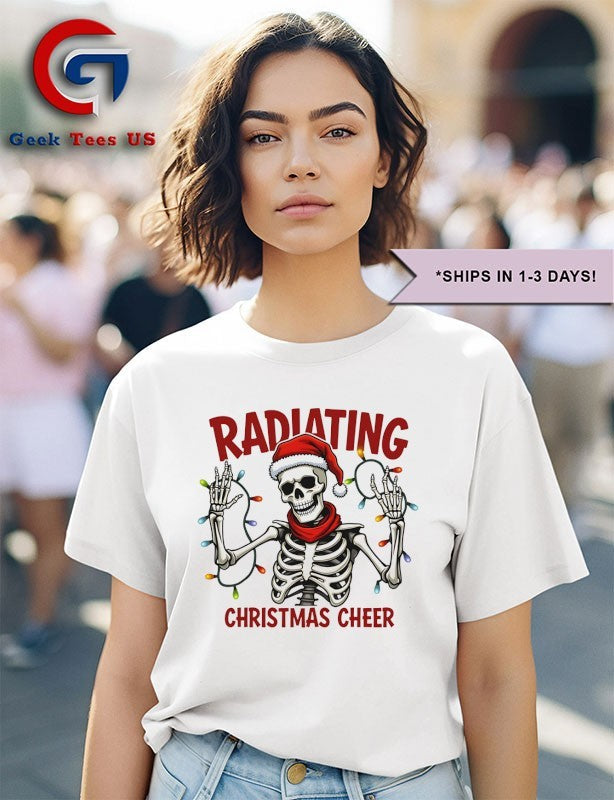 Skeleton radiating Christmas cheer shirt