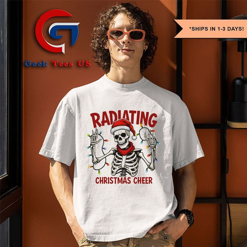 Skeleton radiating Christmas cheer shirt