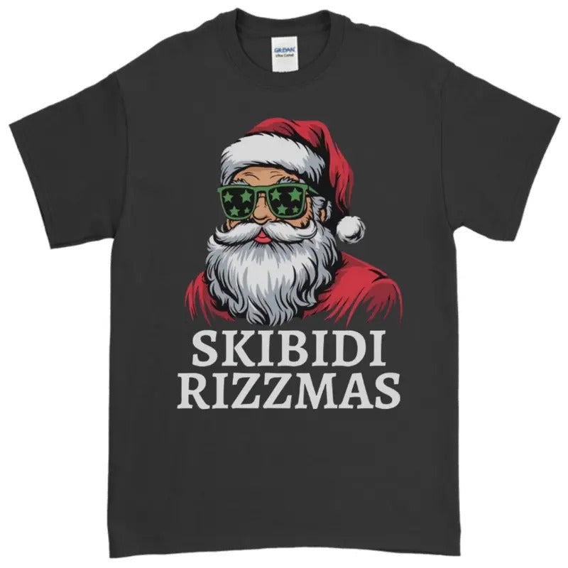 Skibidi Rizzmas Christmas Rizz Santa Claus Charisma Kid Cool Unisex Softstyle T-Shirt Hoodie, Sweatshirt | HypeDripTees.com