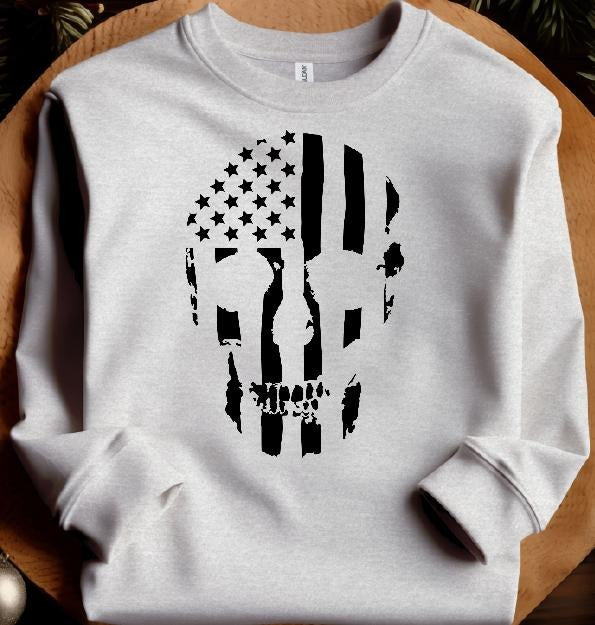 Skull Flag Sweatshirt Casual Long Sleeve T-Shirts, Hoodie | HypeDripTees.com