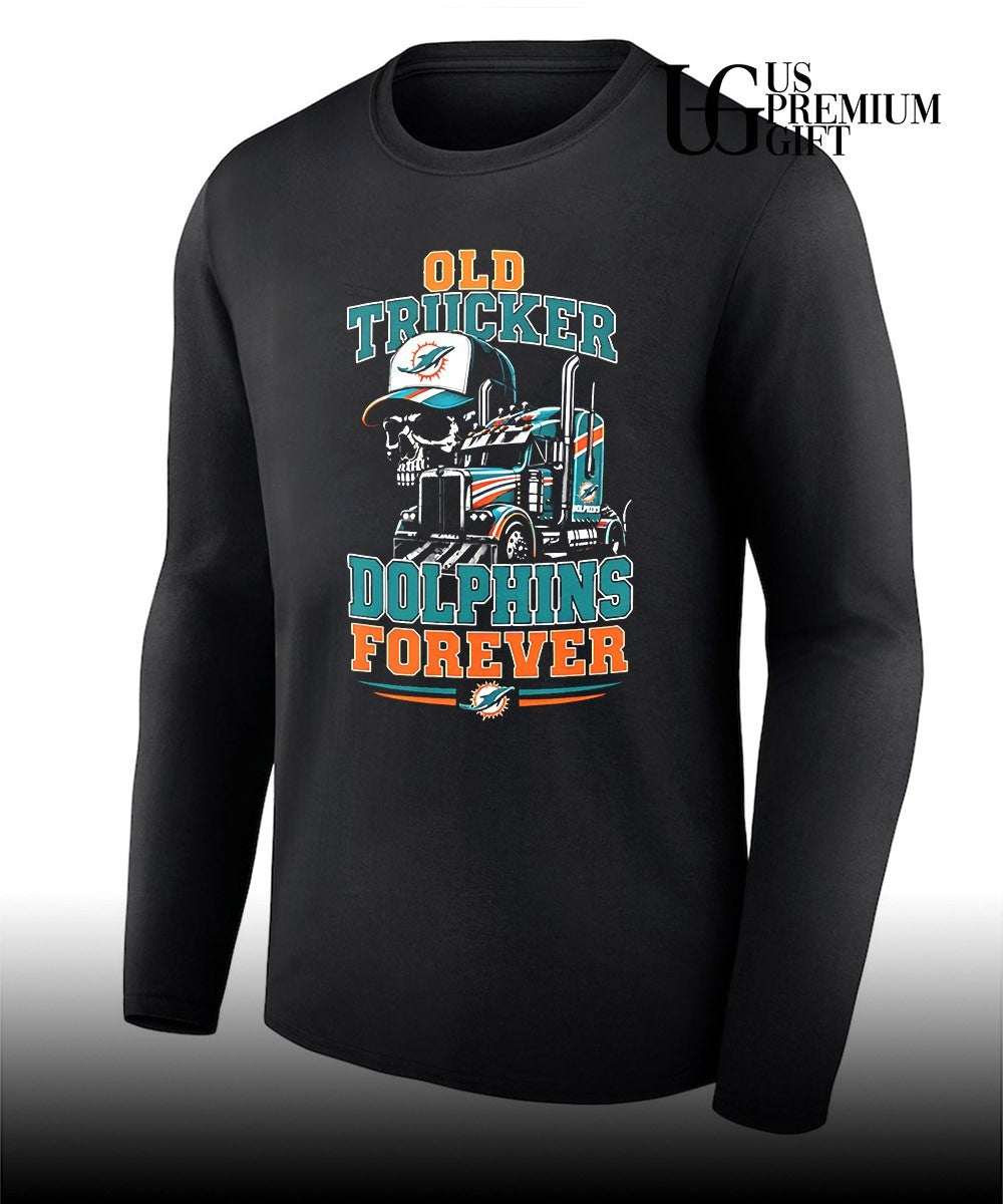 Skull Miami Dolphins old trucker forever shirt