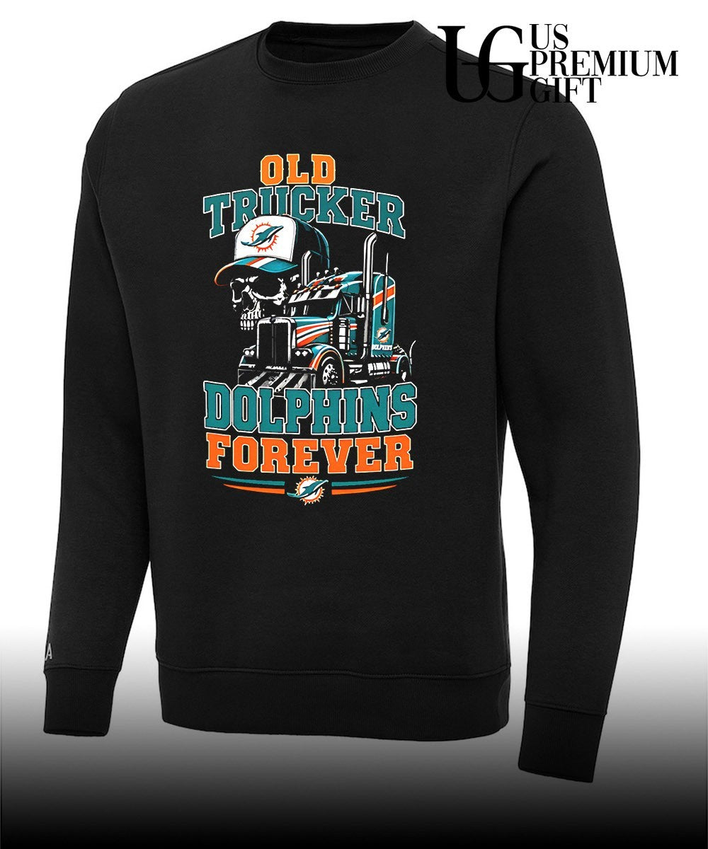 Skull Miami Dolphins old trucker forever shirt