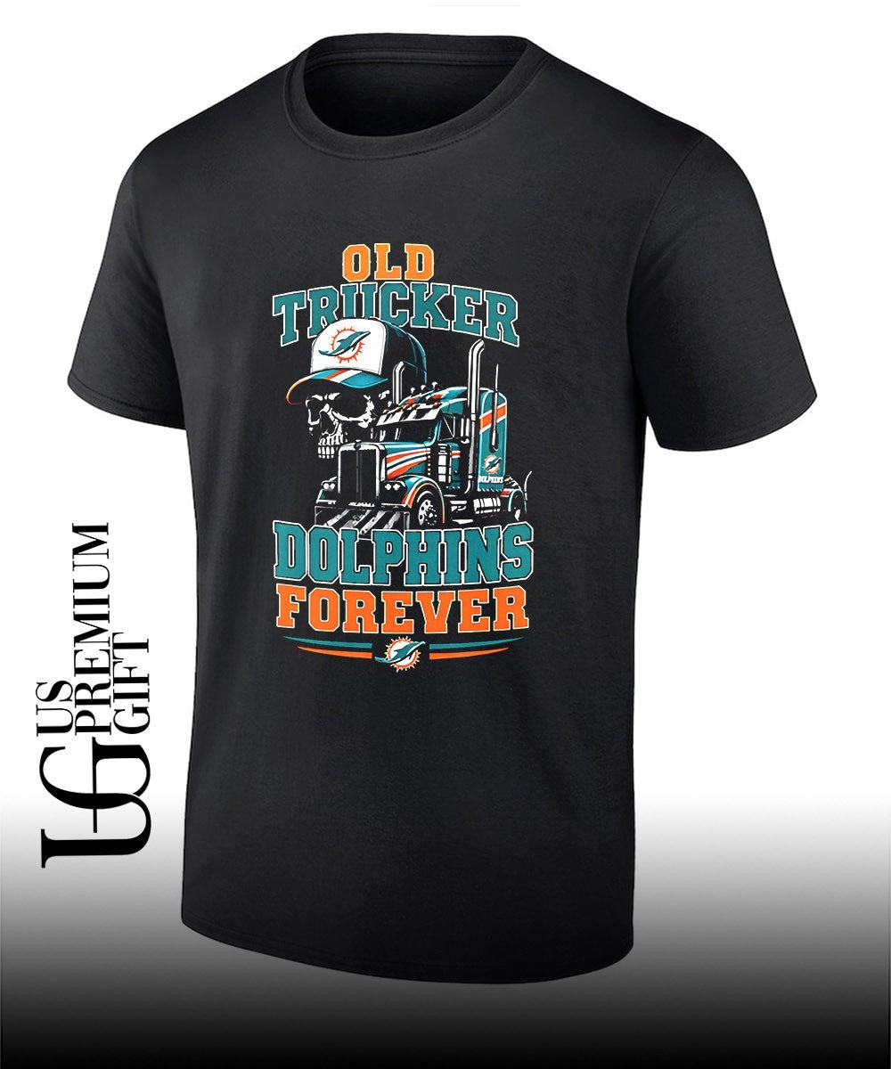 Skull Miami Dolphins old trucker forever shirt