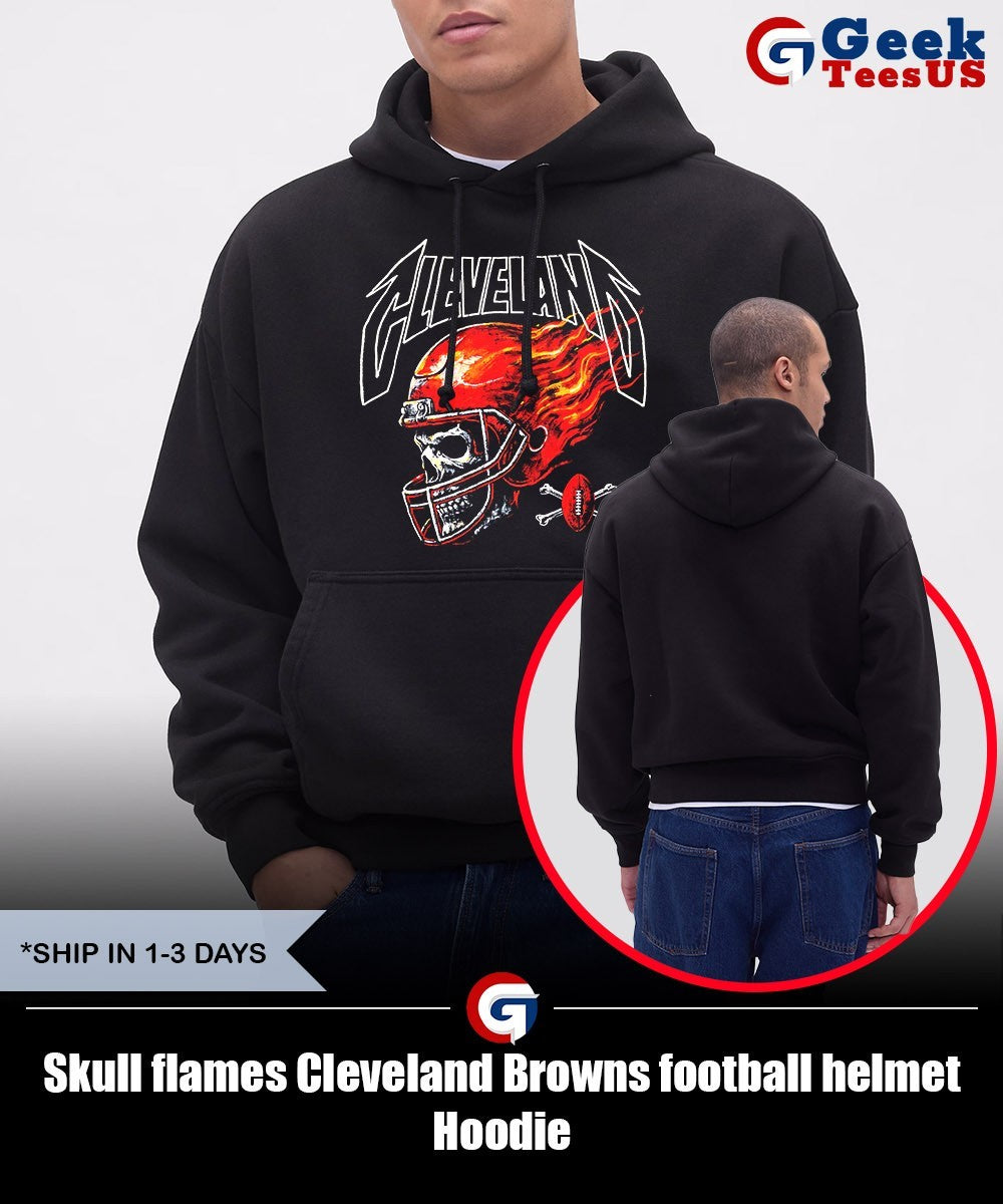 Skull flames Cleveland Browns football helmet shirt