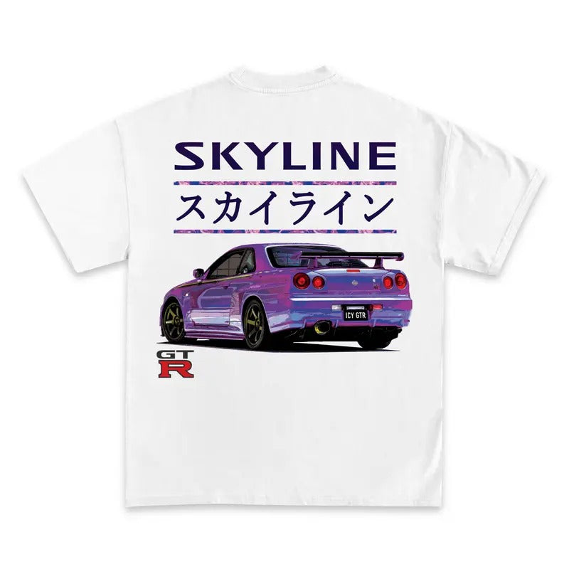 Skyline GTR JDM Racing T-Shirt - Men's Premium Cotton Comfort Shirt - Menswear Hoodie, Sweatshirt | HypeDripTees.com