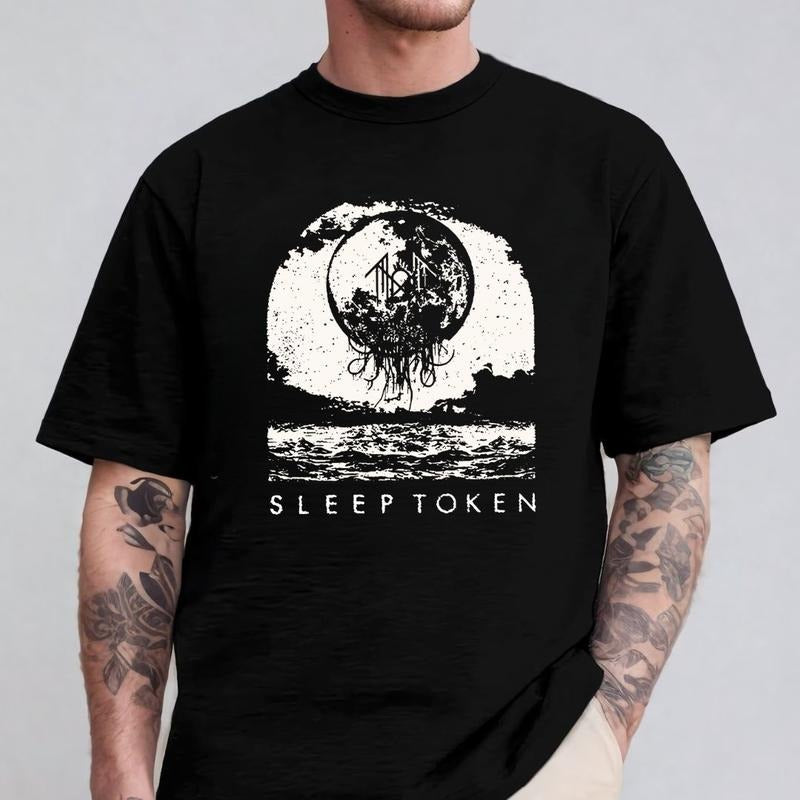 Sleep Token Band Graphic Shirt, Grunge-Inspired Shirt, Cozy Streetwear for Music Lovers, Sleep Token Album Art Clothing...