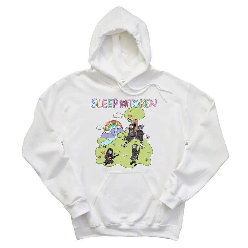 Sleep Tokenn Cute Rainbow Hoodie, Metal Music Shirt, Butterflies Band Apparel, Rock Fans Top, Unisex Sweater Pullover Tee...