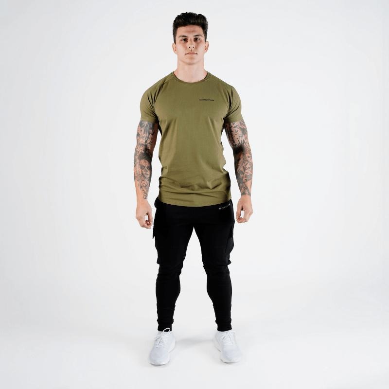 Slim Performance Tee - OD Green Cotton Menswear Shirt Top Athletic Sweat Hoodie, Sweatshirt | HypeDripTees.com
