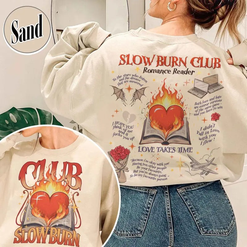 Slow Burn Sweatshirt, Slow Burn Romance, Slow Burn Book Club Sweatshirt, Slow Burn Book Club, Romance Reader Book Club...