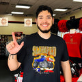 Slumped monsten truck Texas flag heavy in the game shirt
