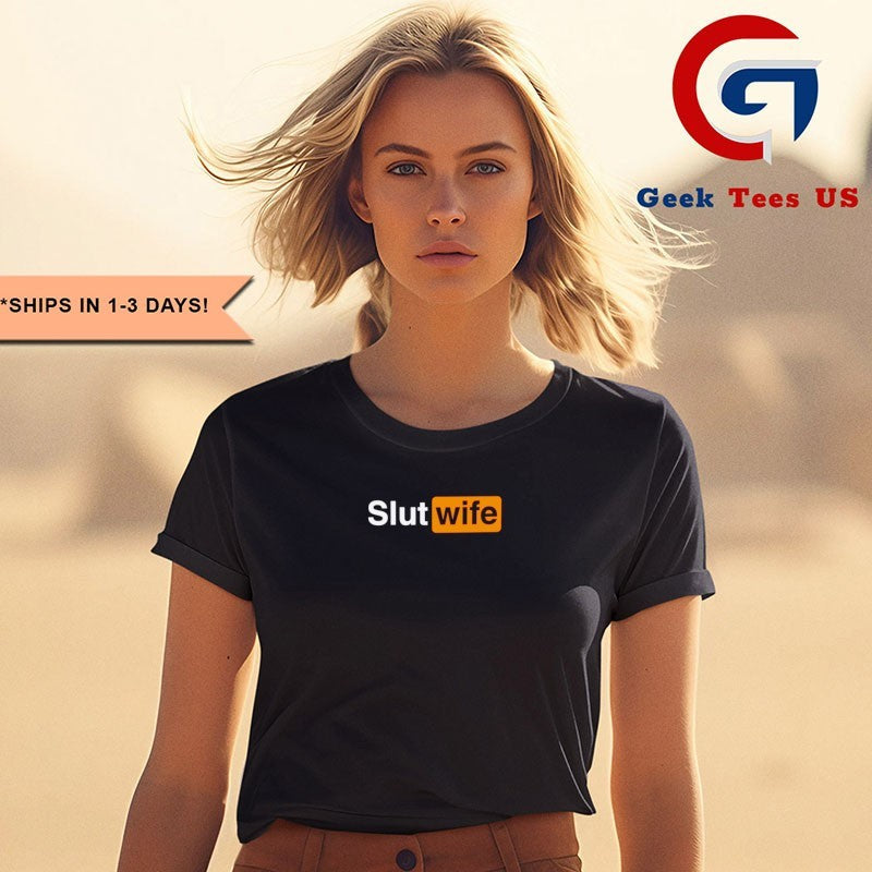Slut Wife logo parody shirt