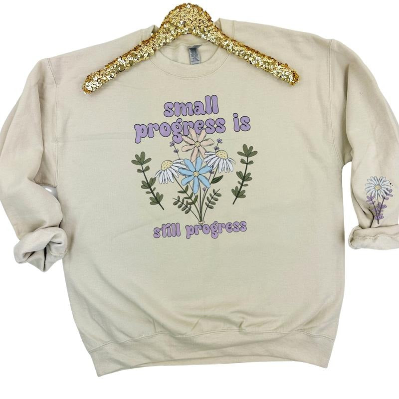 Small Progress Is Progress Gildan Sweatshirt T-Shirts, Hoodie | HypeDripTees.com