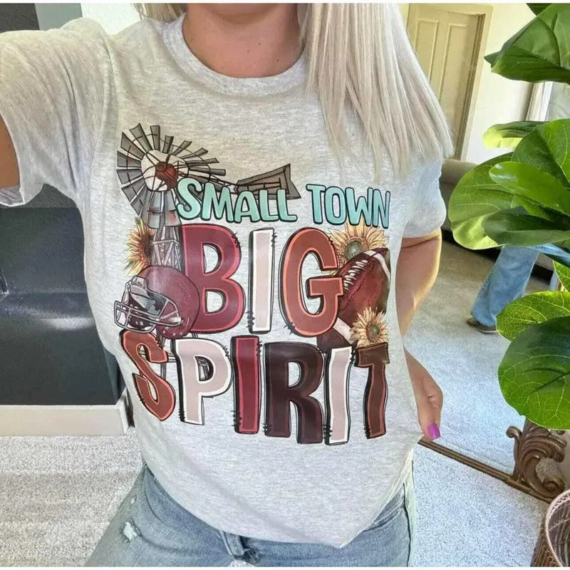 Small Town Big Spirit Graphic T-shirt Hoodie, Sweatshirt | HypeDripTees.com