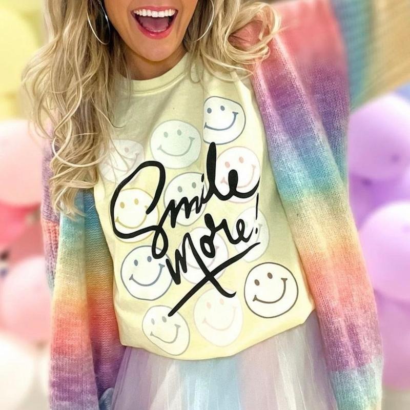 'Smile More' T-Shirt Hoodie, Sweatshirt | HypeDripTees.com