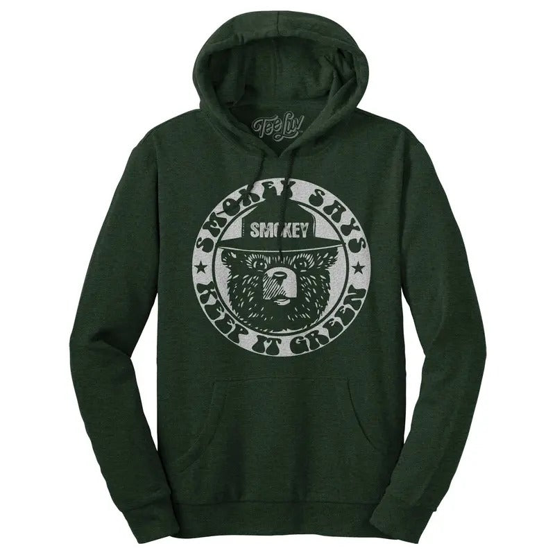 Smokey "Keep it Green" Pullover Hooded Sweatshirt - Green T-Shirts, Hoodie | HypeDripTees.com