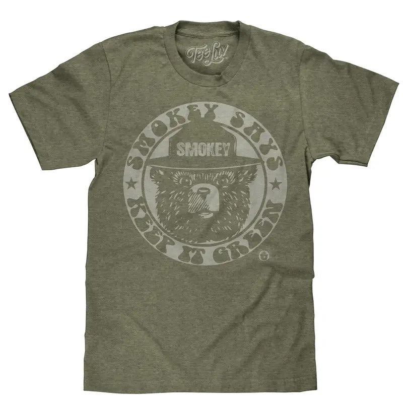 Smokey Bear Keep it Green Logo T-Shirt - Green Hoodie, Sweatshirt | HypeDripTees.com