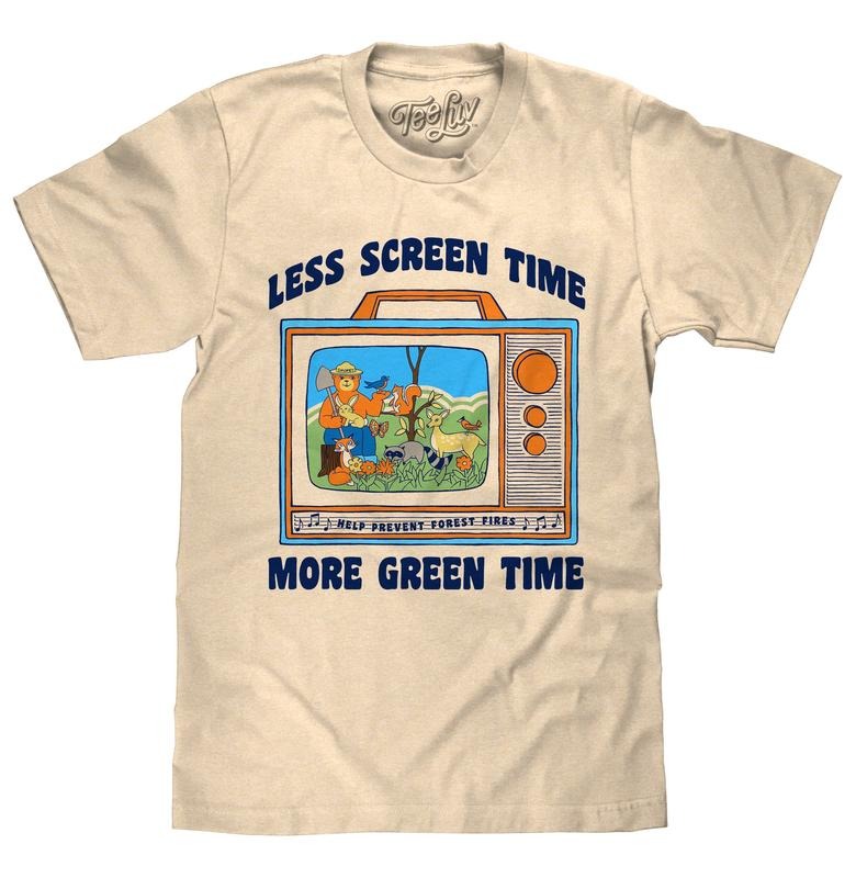 Smokey Bear Less Screen Time More Green Time T-Shirt - Cream Hoodie, Sweatshirt | HypeDripTees.com