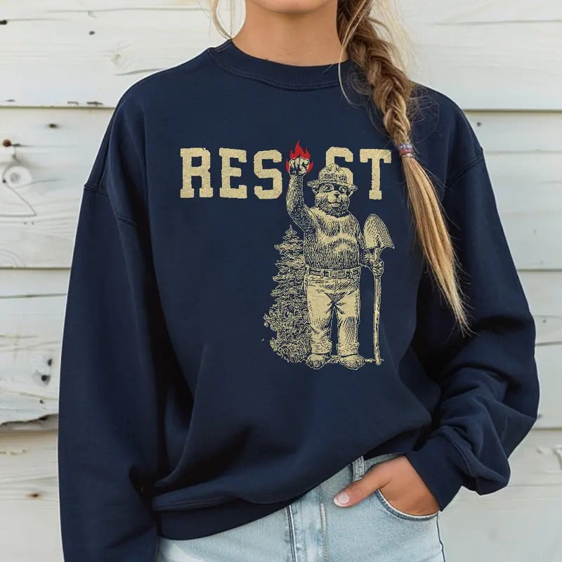 Smokey Bear Resist Shirt, Environmental Activism Tee, National Park T-Shirt, Protect Our National Parks Sweatshirt, Parks...