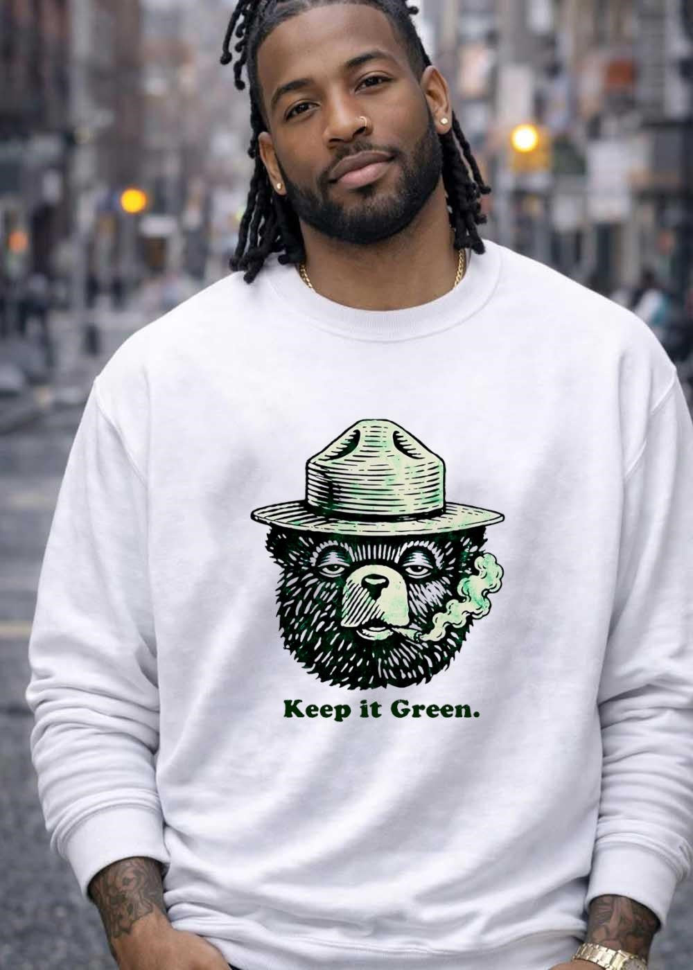 Smokey Bear Smoking Keep it Green T-Shirt