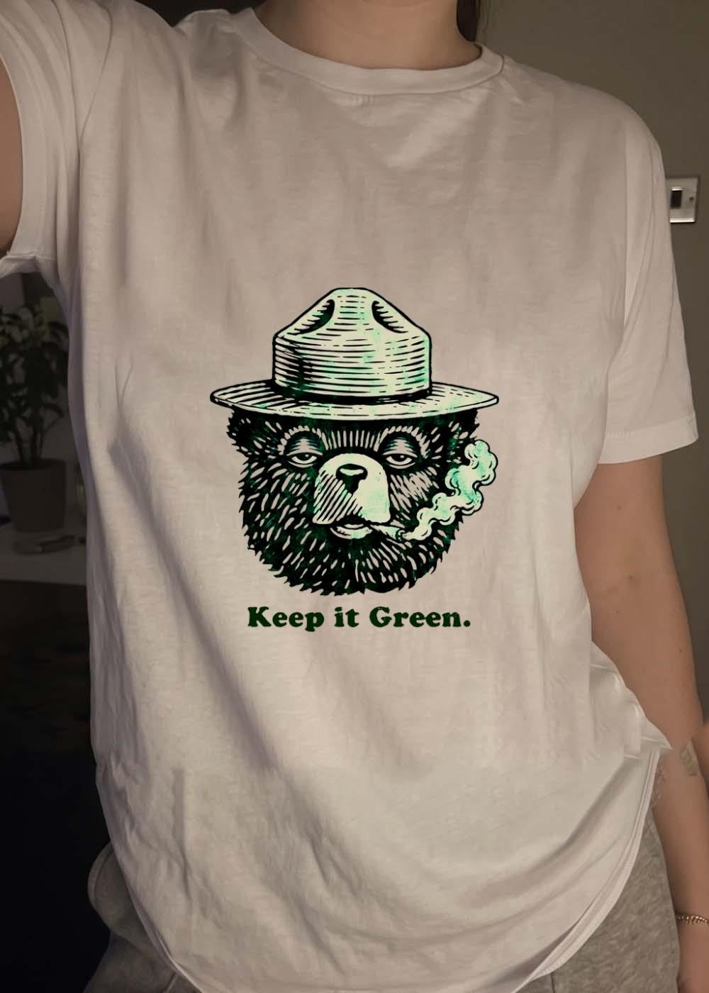 Smokey Bear Smoking Keep it Green T-Shirt