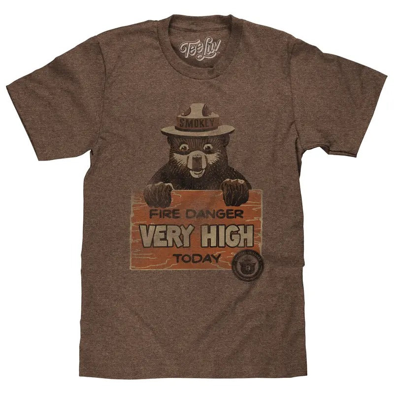 Smokey Fire Danger Very High T-Shirt - Brown Hoodie, Sweatshirt | HypeDripTees.com