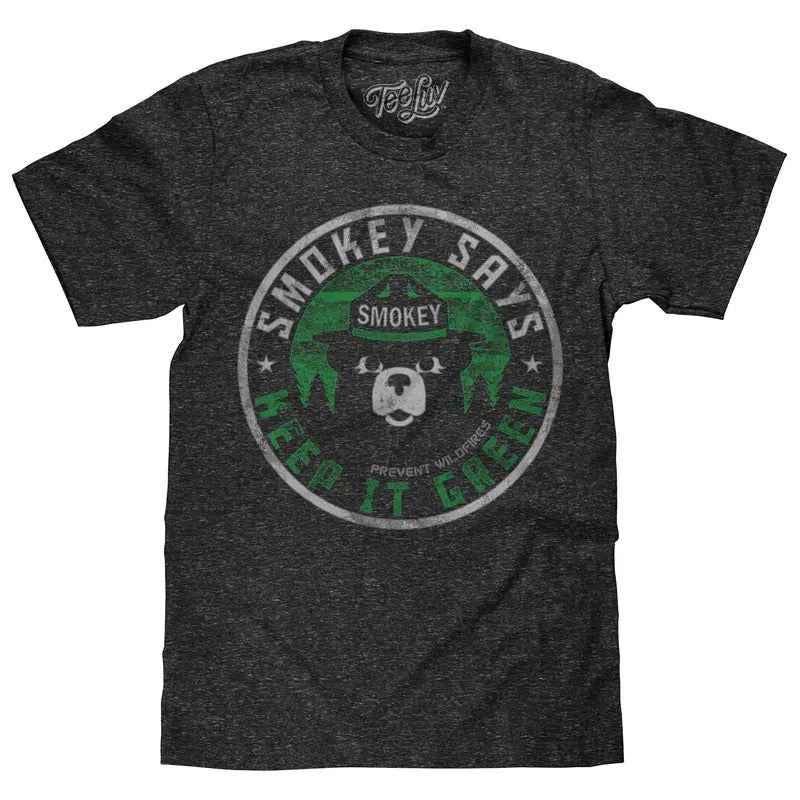 Smokey Says "Keep it Green, Prevent Wildfires" T-Shirt - Gray Hoodie, Sweatshirt | HypeDripTees.com