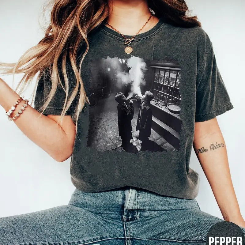Smoking at the Alley Shirt Unisex Cotton Tee Menswear Streetwear Man Casual Shortsleeve Crewneck Tshirt Tops Hoodie,...
