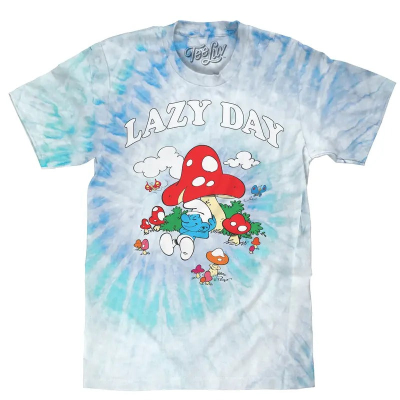 Smurfs Lazy Day Tie Dye T-Shirt - Lagoon Tie Dye Hoodie, Sweatshirt | HypeDripTees.com