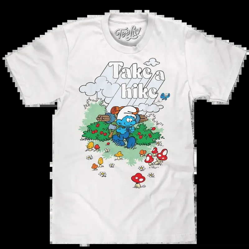 Smurfs Take a Hike T-Shirt - White Hoodie, Sweatshirt | HypeDripTees.com