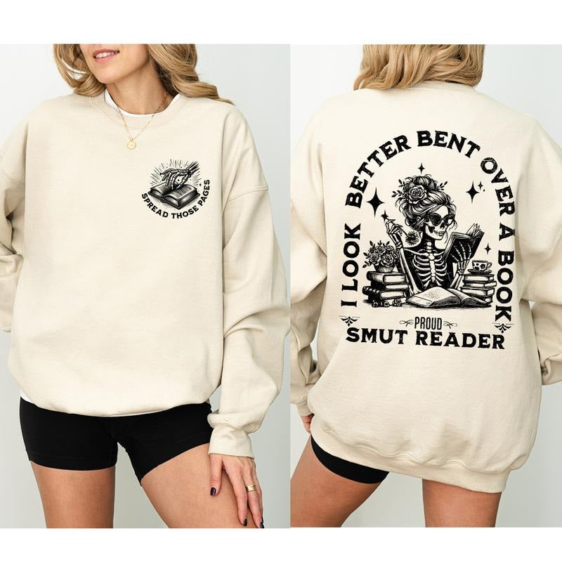 Smut Readers Shirt Sweatshirt Hoodie, Book Lover Gift For Her, Funny Reading Shirt, Spread Those Pages Spicy Reader...