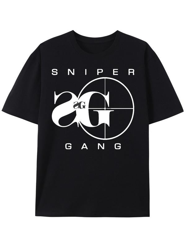 Sniper Gang Logo Unique Cotton Men's T-Shirt - A Fashionable Casual Must-Have! Graphic Streetwear Hoodie, Sweatshirt