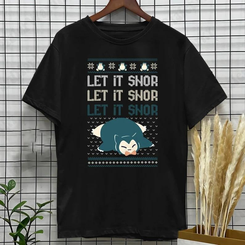Snorlax Cute T-shirt Let it Snor Unisex Shirt Snorlax Family Shirt Anime Shirt Hoodie, Sweatshirt | HypeDripTees.com