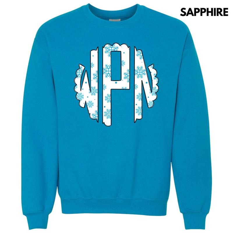 Snowflake Monogram Sweatshirt 'NLB' T-Shirts, Hoodie | HypeDripTees.com