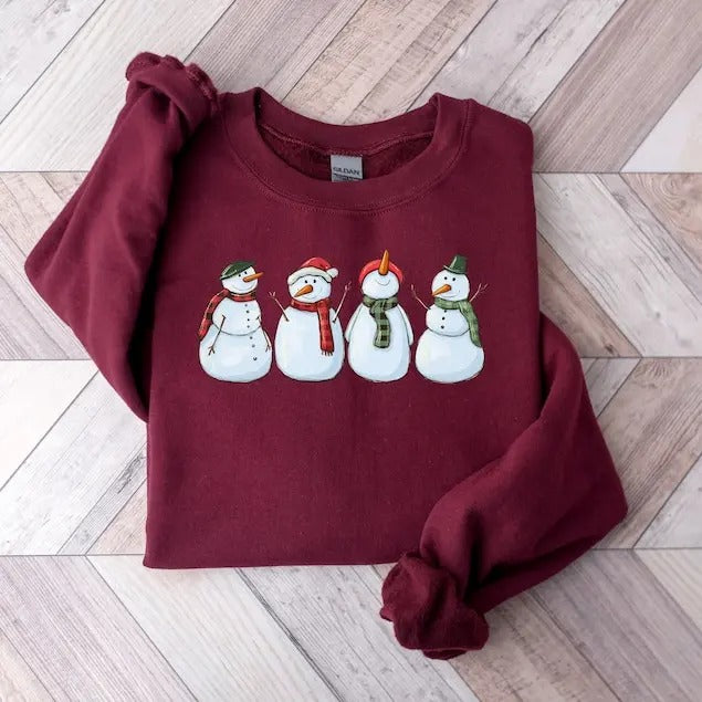 Snowman Sweatshirt, Christmas Farm Sweatshirt, Snowman Tee, Snowman xmas sweater Hoodie | HypeDripTees.com