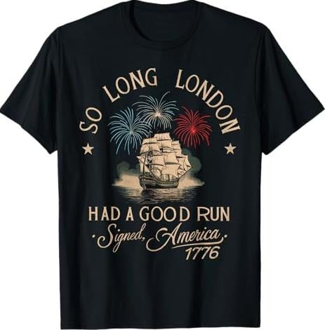So Long London 4th of July, ie Fangirl, Gift For Her, Fourth Of July Shirt, Oversized Trendy Tee, July 4th Shirt T-shirt,...