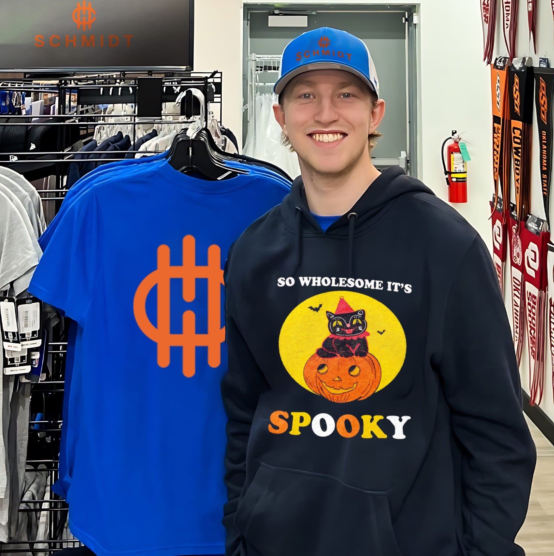So Wholesome It’s Spooky Black Cat on Pumpkin shirt