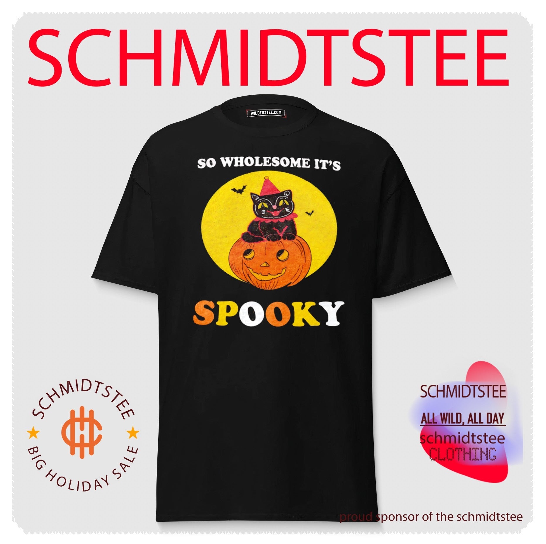 So Wholesome It’s Spooky Black Cat on Pumpkin shirt