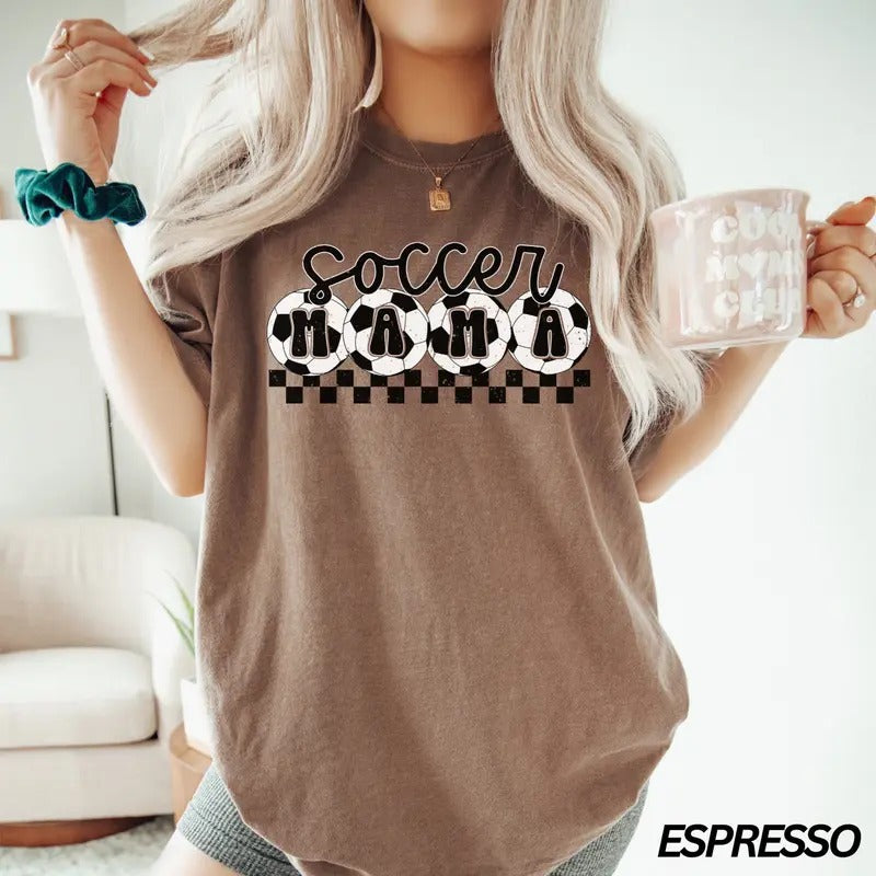 Soccer Mama Shirt Checkered Mama Shirt Sports Mom Shirt Gift For Mom Game Day Shirt Soccer Mom Shirt Sports Fan Shirt ...